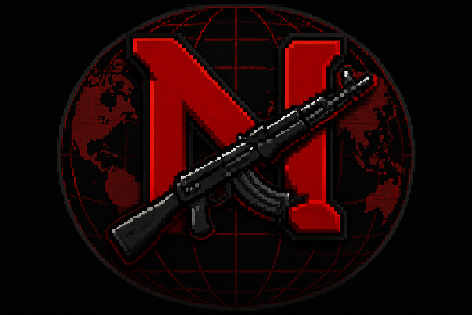 Nastra pixel-art globe emblem